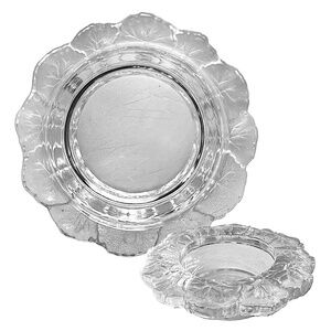 LALIQUE PARIS Vintage Clear Glass Crystal Pillar Candle Holder 6.5”